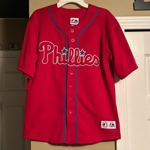 Majestic Stitched Phillies Jersey - Youth 10-12 (Small/Medium)